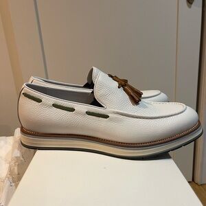 Men’s white loafers